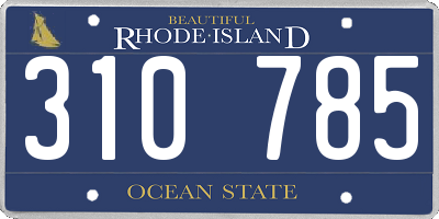RI license plate 310785