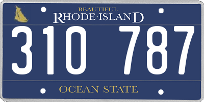 RI license plate 310787