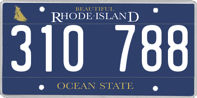 RI license plate 310788