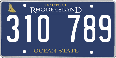 RI license plate 310789