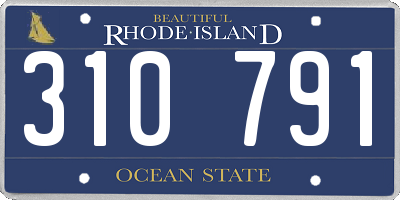RI license plate 310791