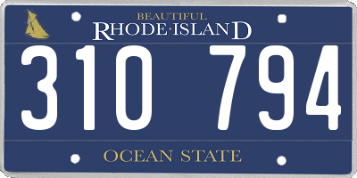 RI license plate 310794