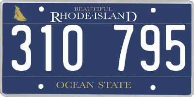 RI license plate 310795
