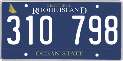 RI license plate 310798