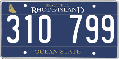 RI license plate 310799