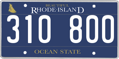 RI license plate 310800
