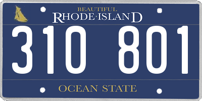 RI license plate 310801