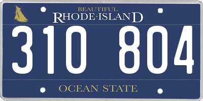 RI license plate 310804