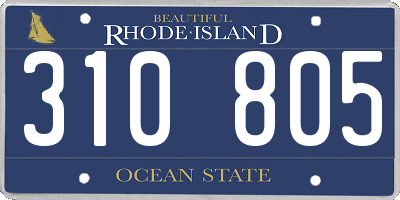 RI license plate 310805