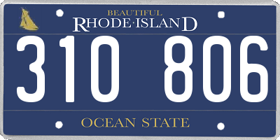 RI license plate 310806