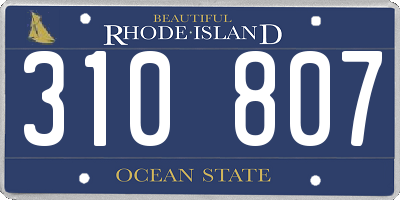 RI license plate 310807