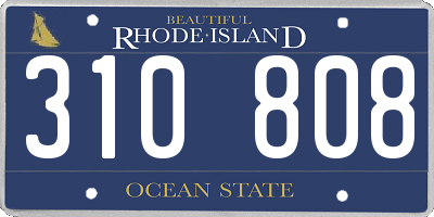 RI license plate 310808