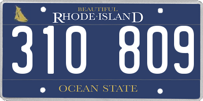 RI license plate 310809
