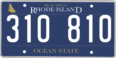 RI license plate 310810