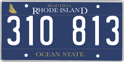 RI license plate 310813