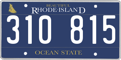 RI license plate 310815