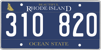 RI license plate 310820