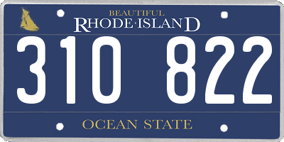 RI license plate 310822
