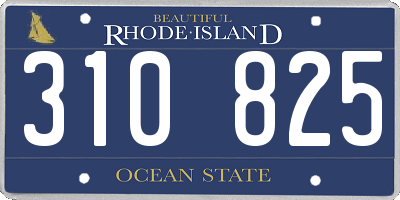 RI license plate 310825
