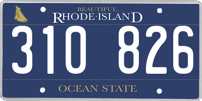 RI license plate 310826