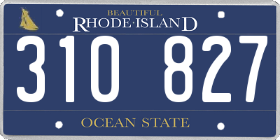RI license plate 310827