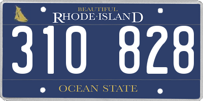 RI license plate 310828