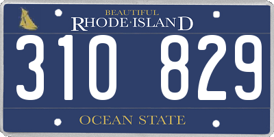 RI license plate 310829