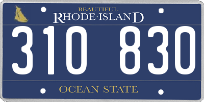 RI license plate 310830