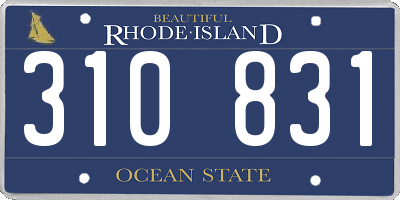 RI license plate 310831