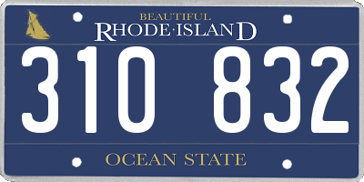 RI license plate 310832
