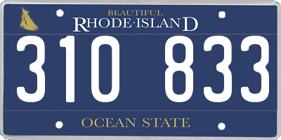 RI license plate 310833