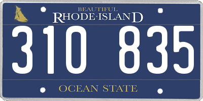 RI license plate 310835