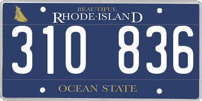 RI license plate 310836