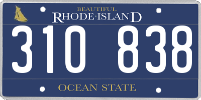 RI license plate 310838