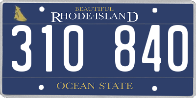 RI license plate 310840