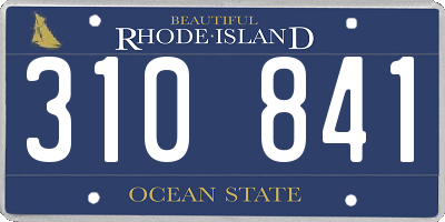 RI license plate 310841