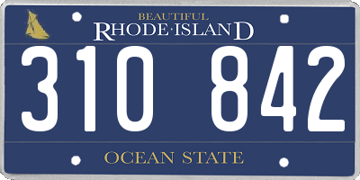 RI license plate 310842