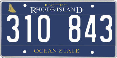 RI license plate 310843