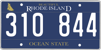 RI license plate 310844