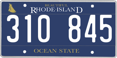 RI license plate 310845