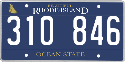 RI license plate 310846