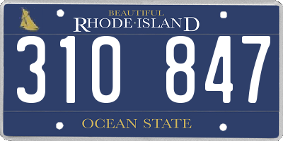 RI license plate 310847