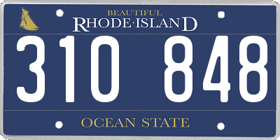 RI license plate 310848