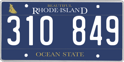 RI license plate 310849