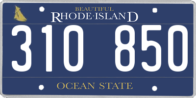 RI license plate 310850