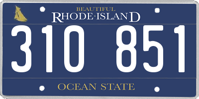 RI license plate 310851