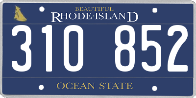 RI license plate 310852