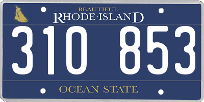RI license plate 310853