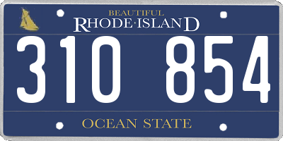 RI license plate 310854