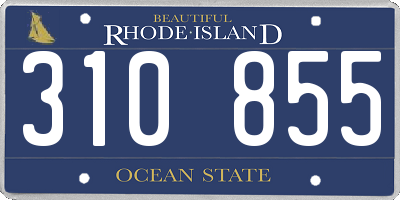 RI license plate 310855